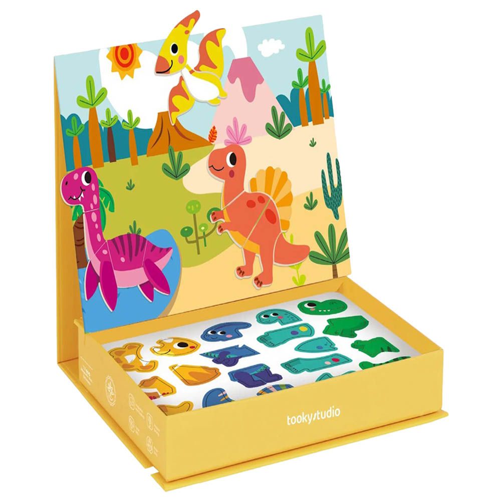 TookyToys - Dinosaur Themed Magnetic Travel Play Box - 12pcs