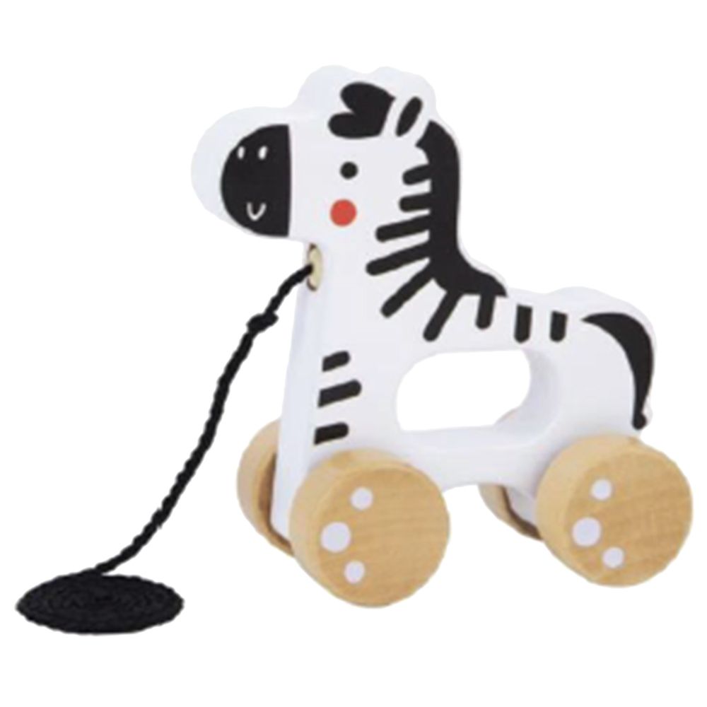 TookyToys - Wooden Zebra Pull Along Toy