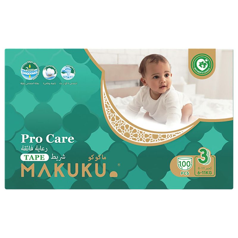 Makuku - Premium Diapers Procare Tape S3 - M - 6-11Kg - 100pcs