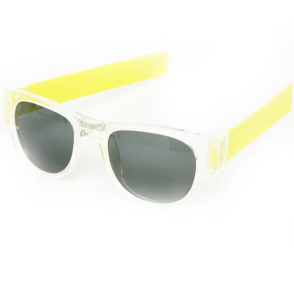 SlapSee - Pro Folding Sunglass - Clear Frame/Lemon Slap -PlainLens