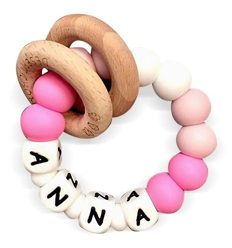 Desert Chomps - Personalized Teether Ringlet - Desert Rose