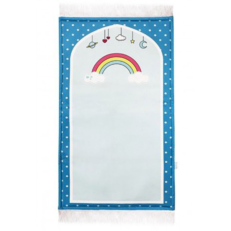 Zayoshe - Personalized Blue Heavenly Rainbows Prayer Mat