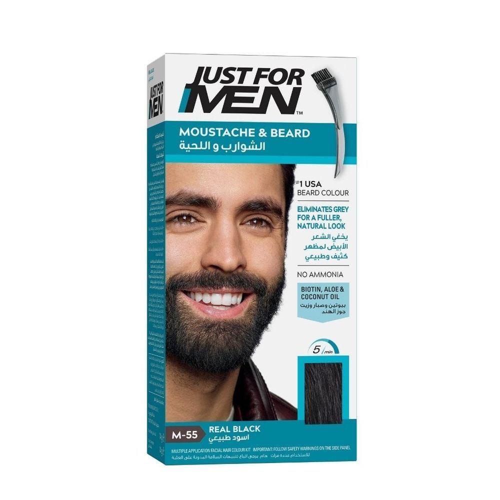 Just For Men - Real Black Moustache & Beard Colour - M-55