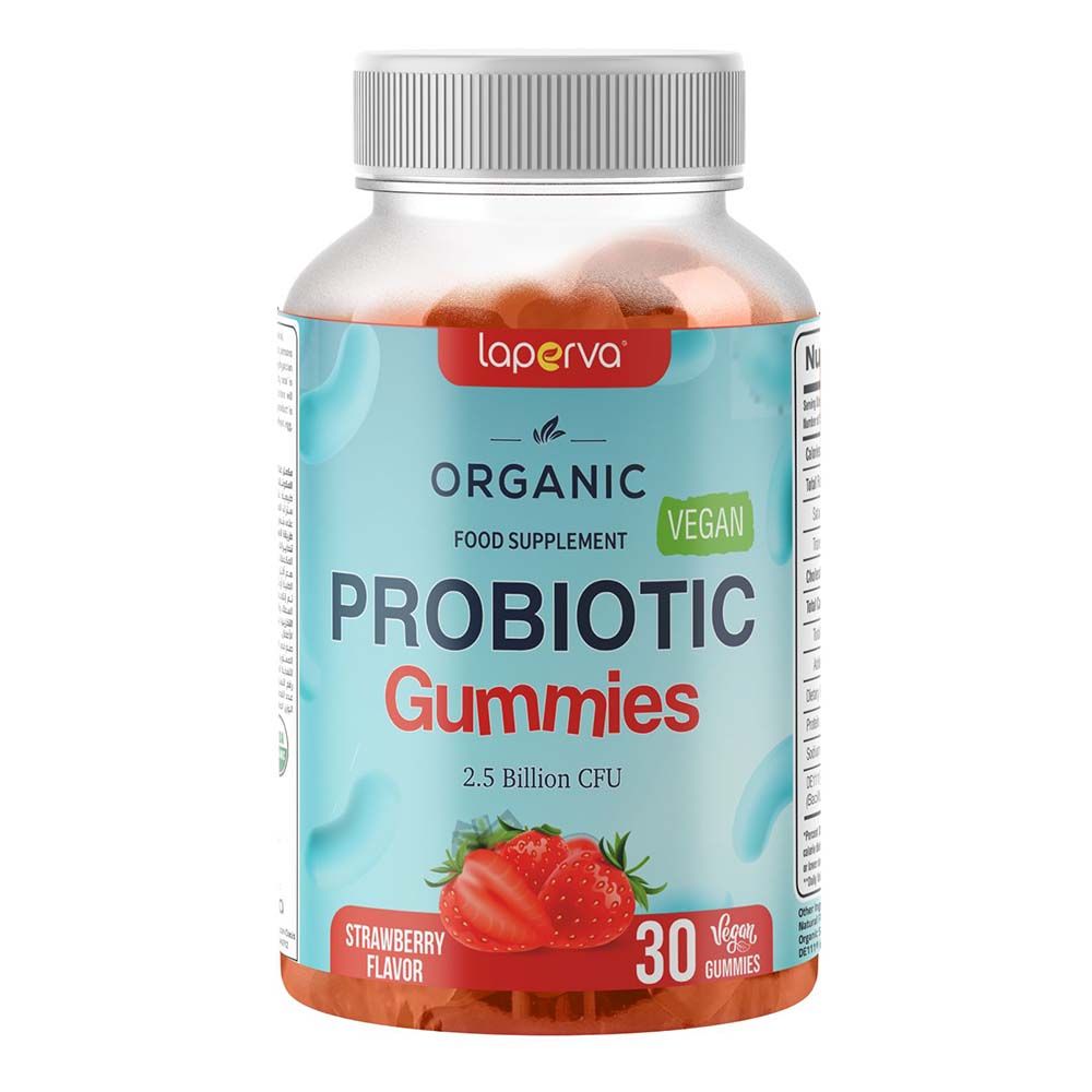 Laperva - Organic Probiotic Vegan Gummies - Strawberry - 30's