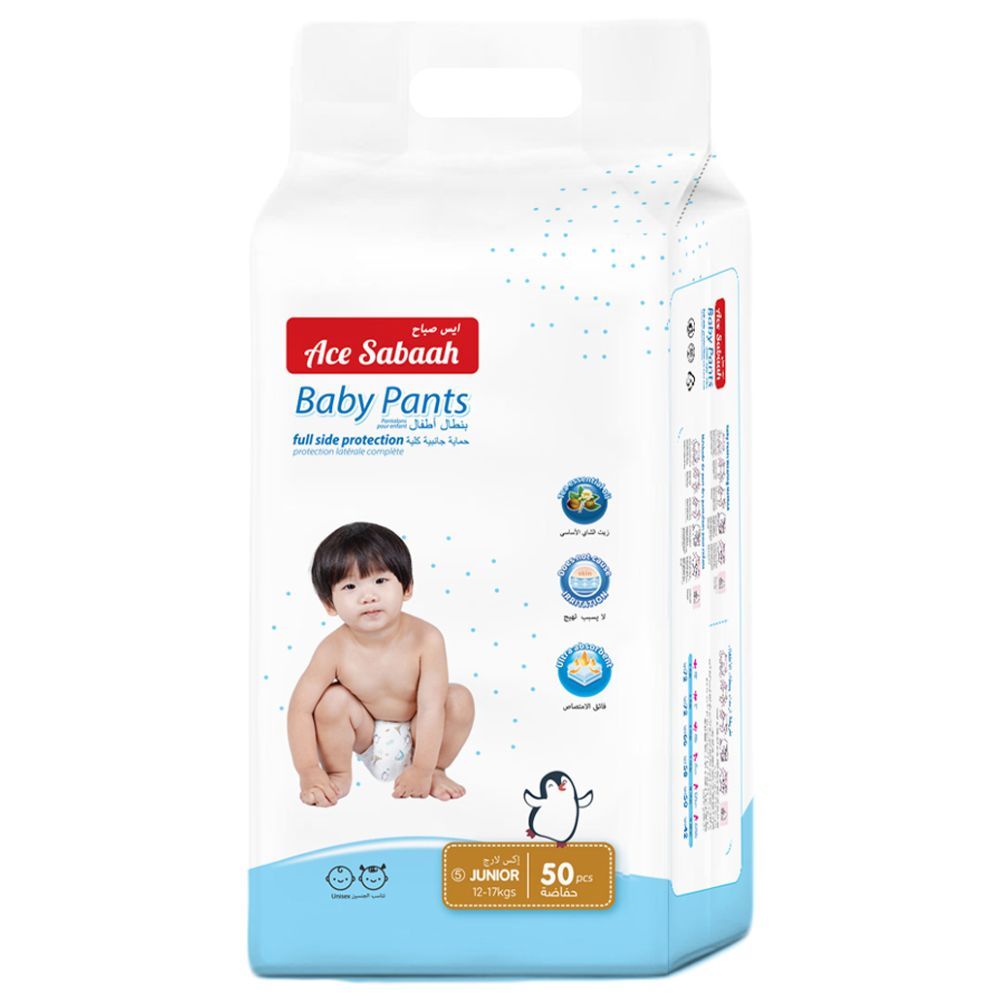 Ace Sabaah - Baby Diaper Pants - Size 5 - Junior - 12-17kg - 50pcs