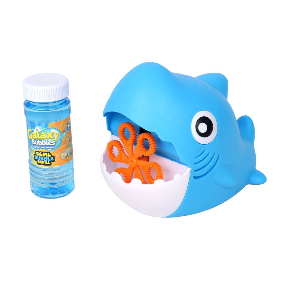 Galaxy Bubbles - Shark Bubble Machine With 56ml Bubble Solution