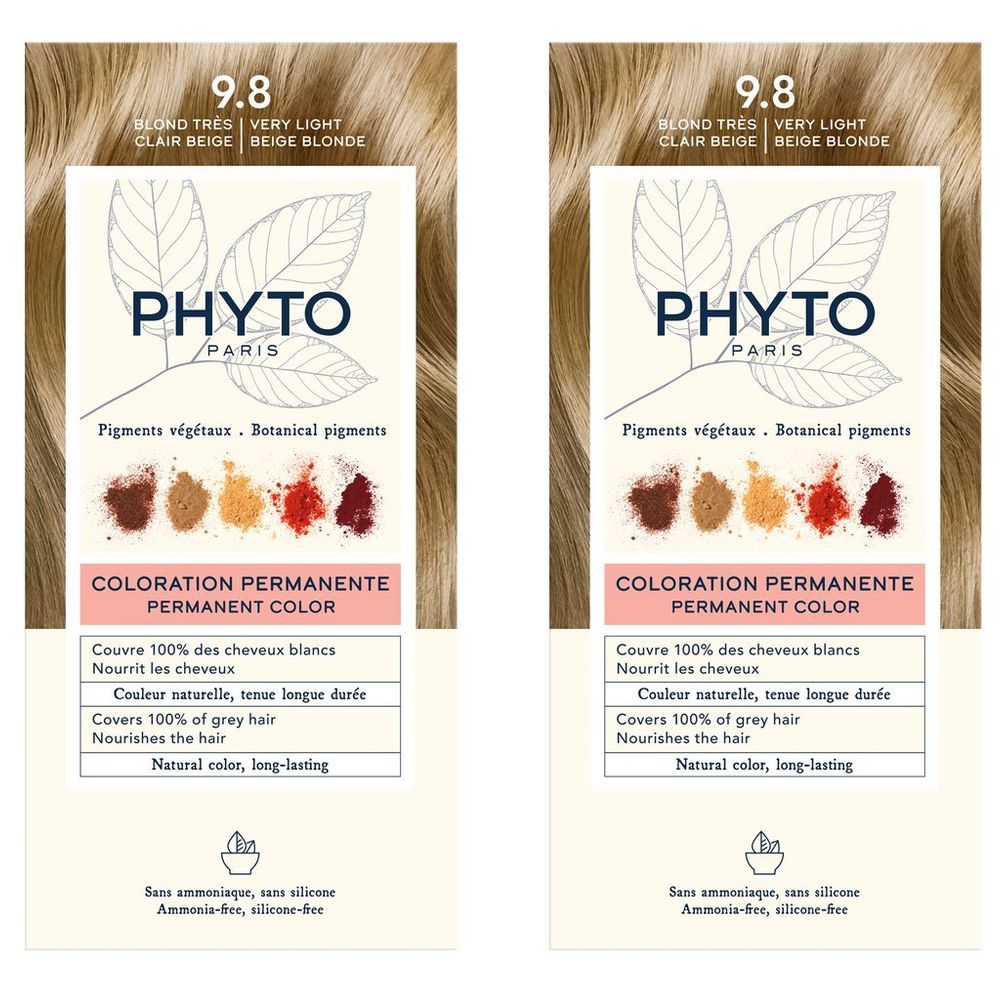 Phyto - Bogo Hair Color 9.8 - Light Golden Blonde - 2pcs