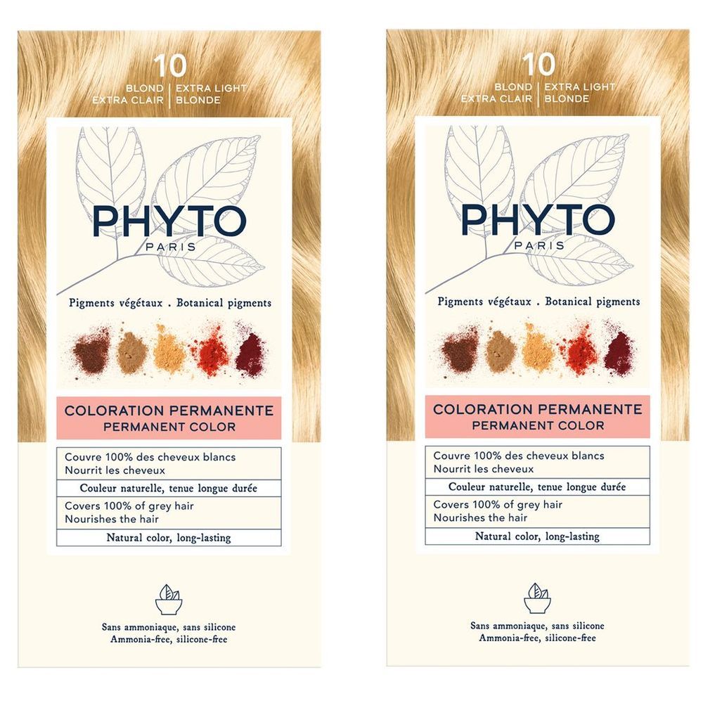 Phyto - Bogo Hair Color 10 - Extra Light Golden Blonde - 2pcs