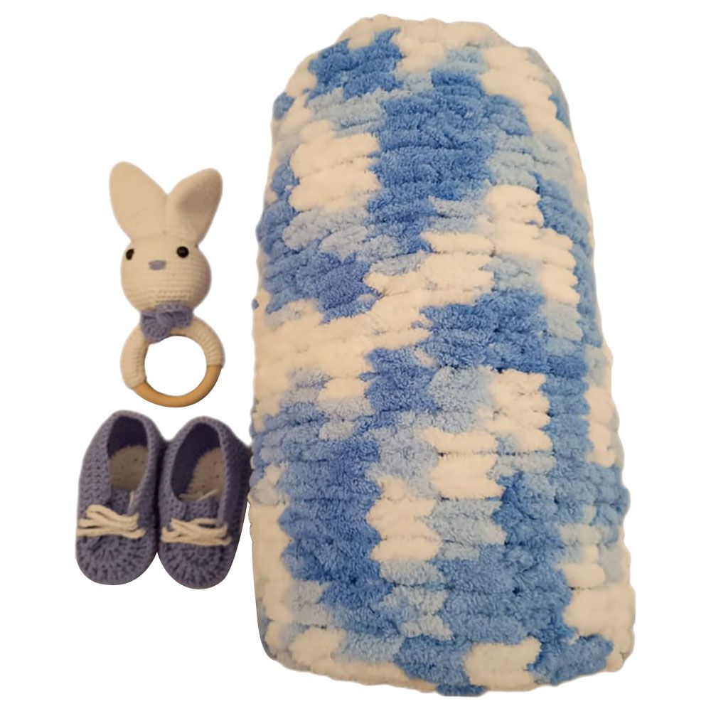 Pikkaboo - HeavenlyHugs Mr. Rabbit Crochet Teether, Booties, & Blanket Set