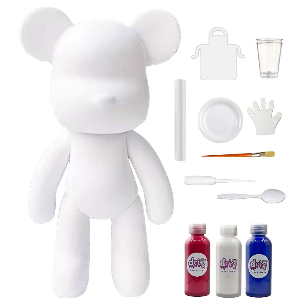 Dubai Drip Art - DIY Acrylic Paint Bear Complete Art Kit - 18 cm