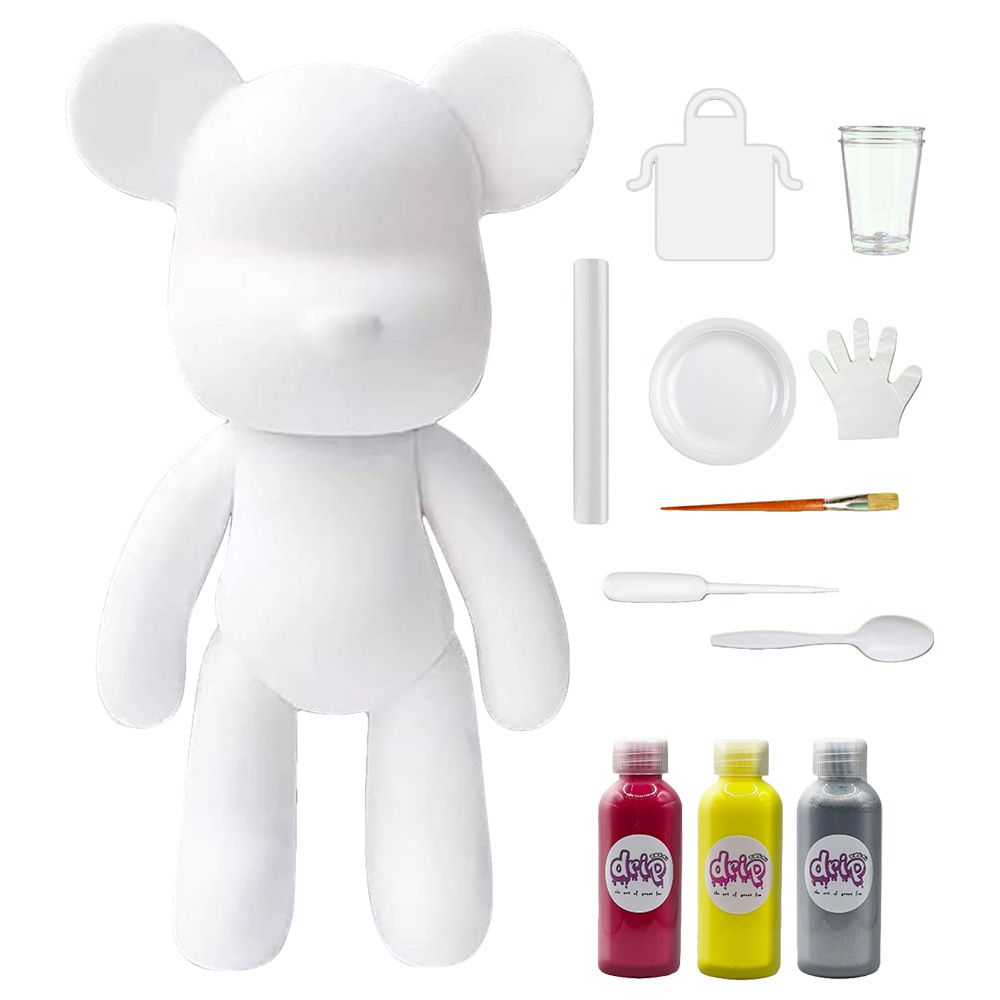 Dubai Drip Art - DIY Acrylic Paint Bear Complete Kit - 23 cm