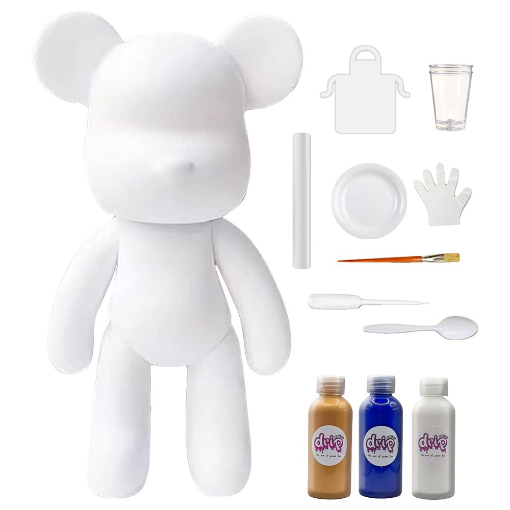 Dubai Drip Art - DIY Acrylic Paint Bear Complete Kit - 18 cm