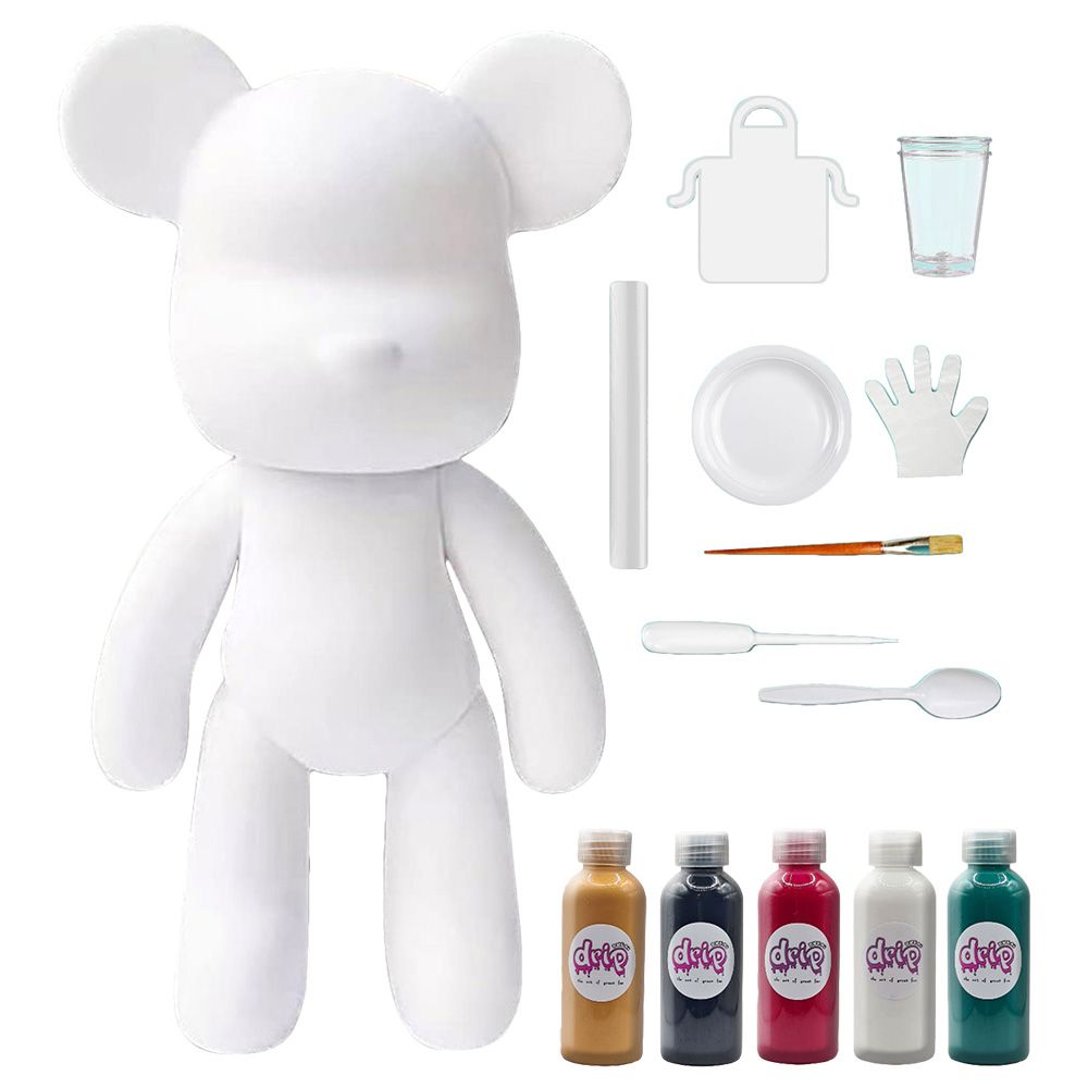 Dubai Drip Art - DIY Fluid Painting Bear Complete Kit - 33 cm