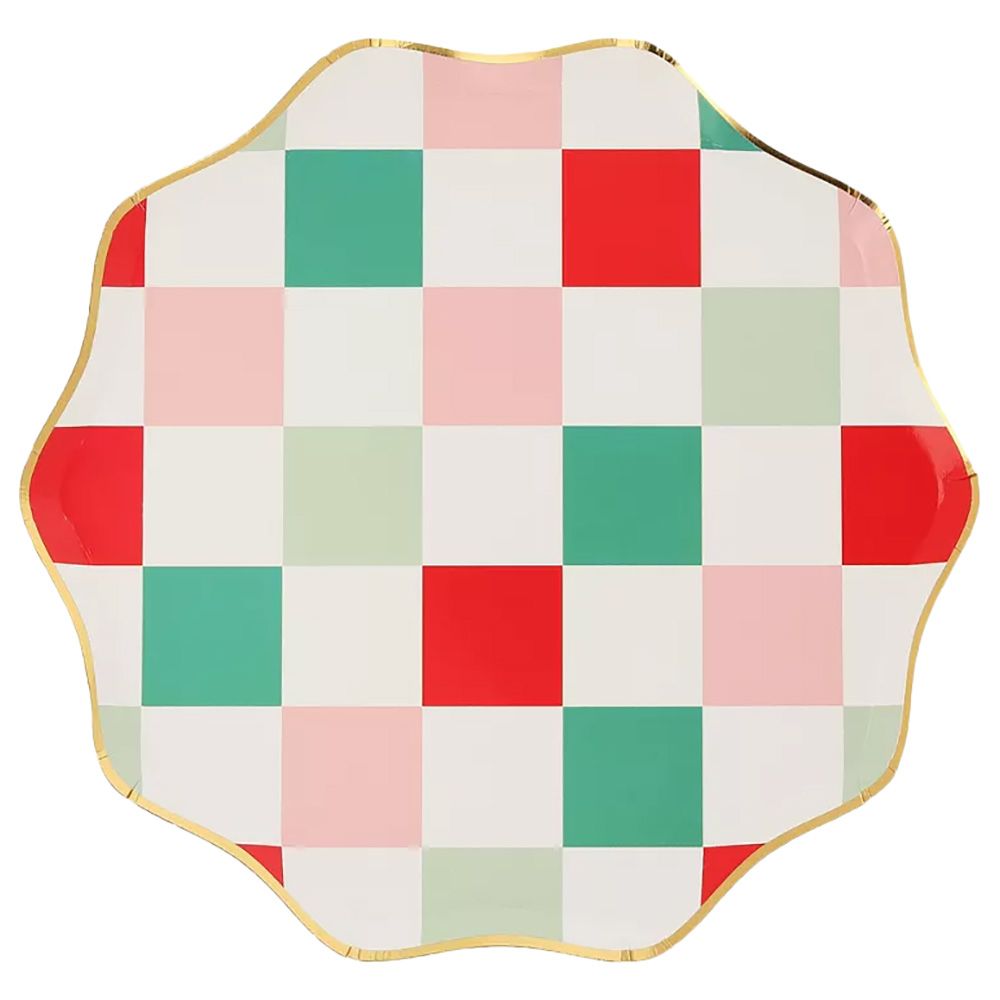 Meri Meri - Multi Check Side Plates - 8pcs