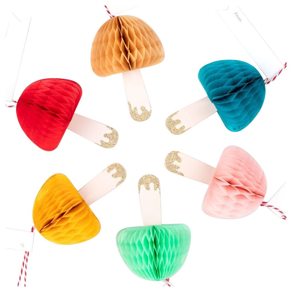 Meri Meri - Mushroom Hanging Decoration Tags - 6pcs