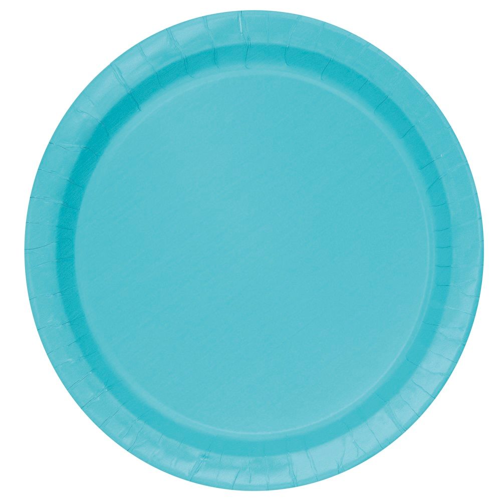 Unique - Party Paper Plates - Terrific Teal - 18 cm - Pack of 20