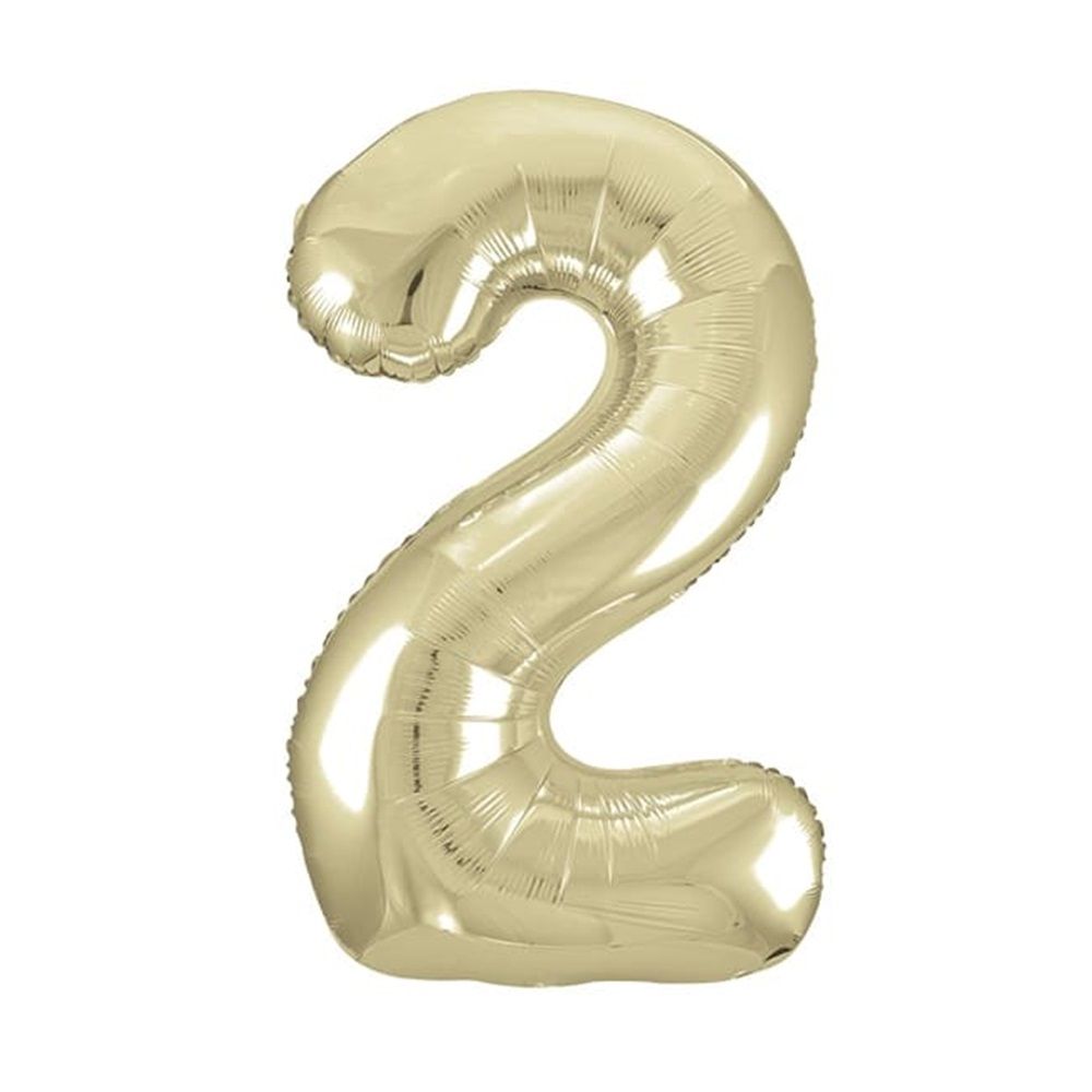 Unique - Number 2 Foil Balloon - Gold - 34-Inch