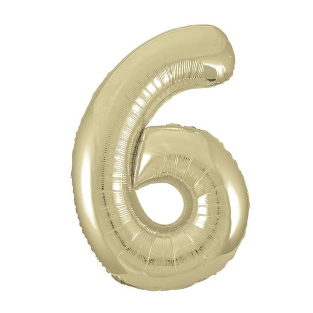 Unique - Number 6 Foil Balloon - Gold - 34-Inch