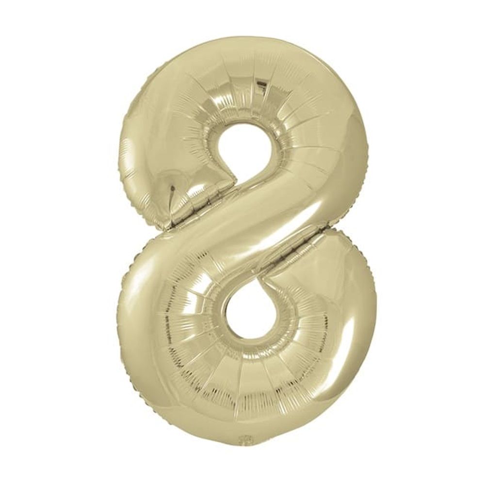 Unique - Number 8 Foil Balloon - Gold - 34-Inch