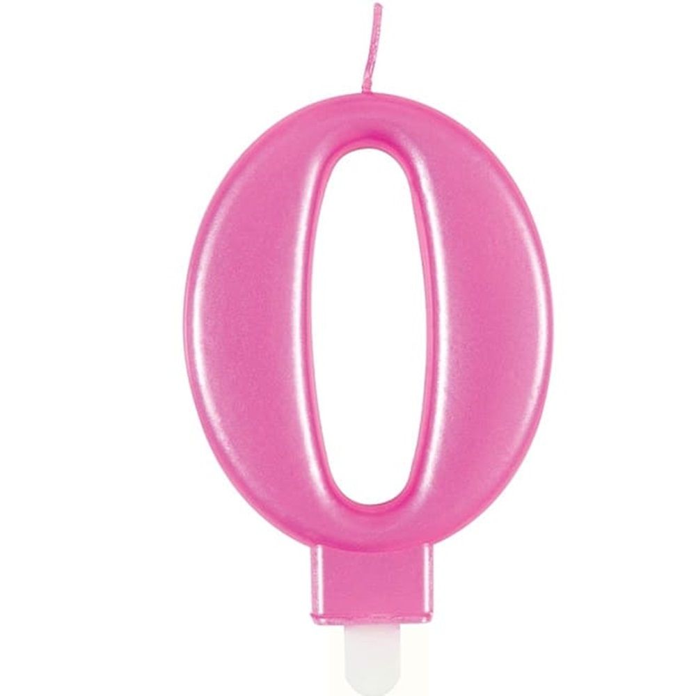 Unique - Number 0 Birthday Candle - Pink