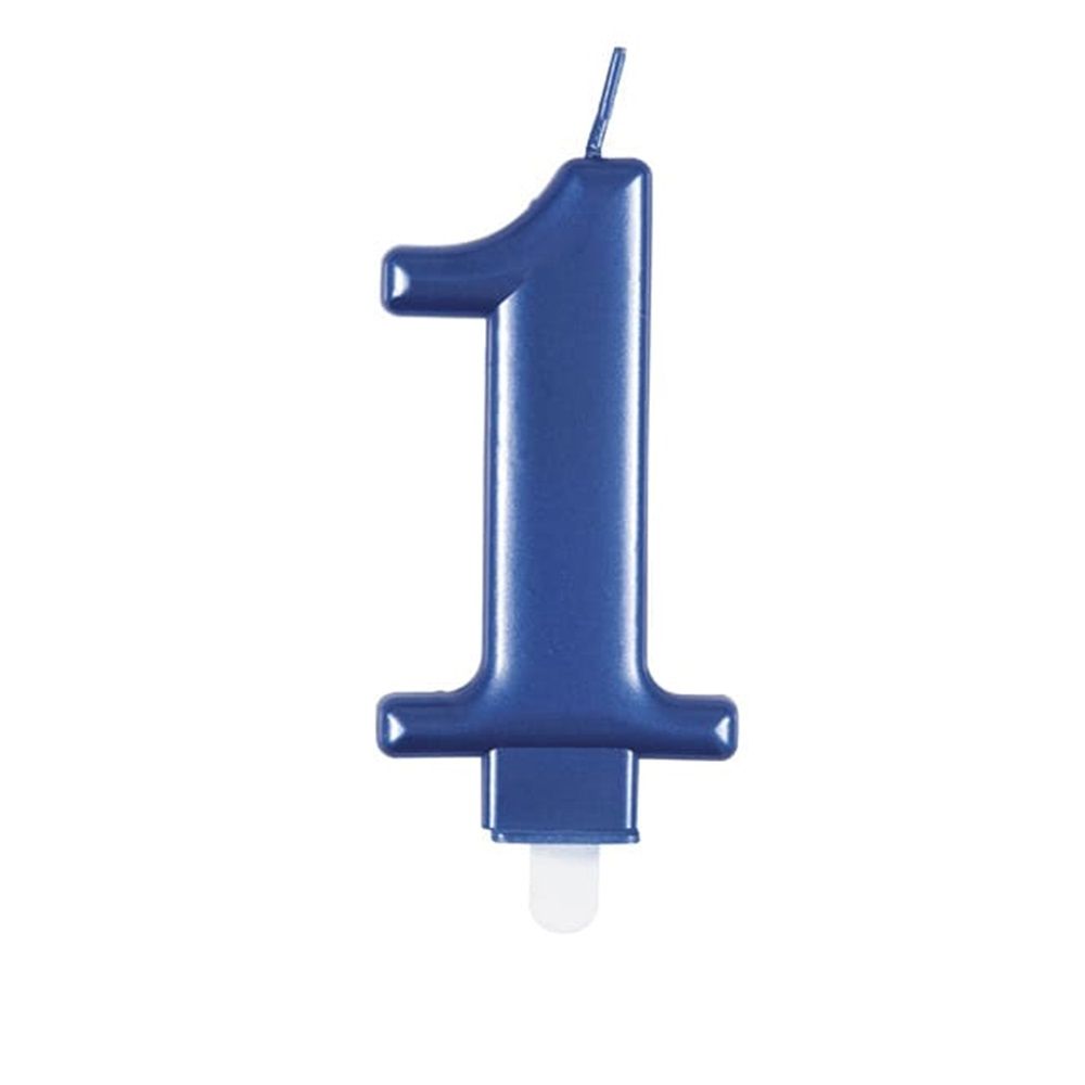 Unique - Number 1 Birthday Candle - Blue