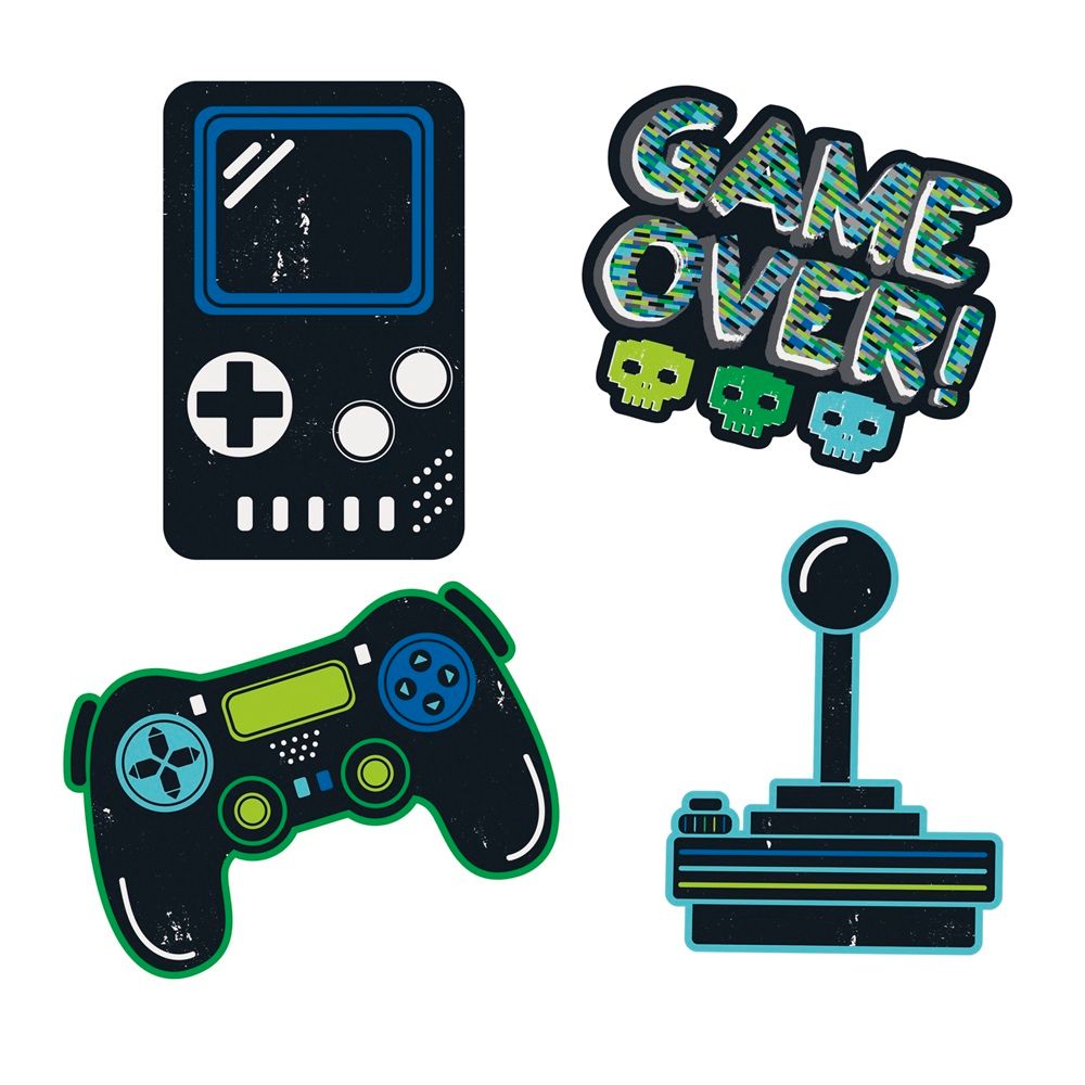 Unique - Gamer Birthday Wall Decoration - 4pcs