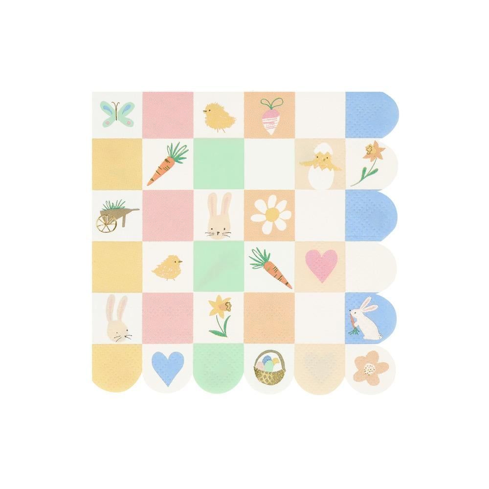 Meri Meri - Easter Icon Checkerboard Large Napkins