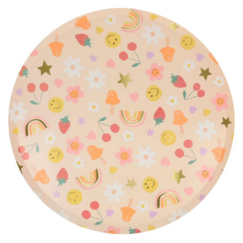 Meri Meri - Happy Face Icons Dinner Plates - Pack of 8