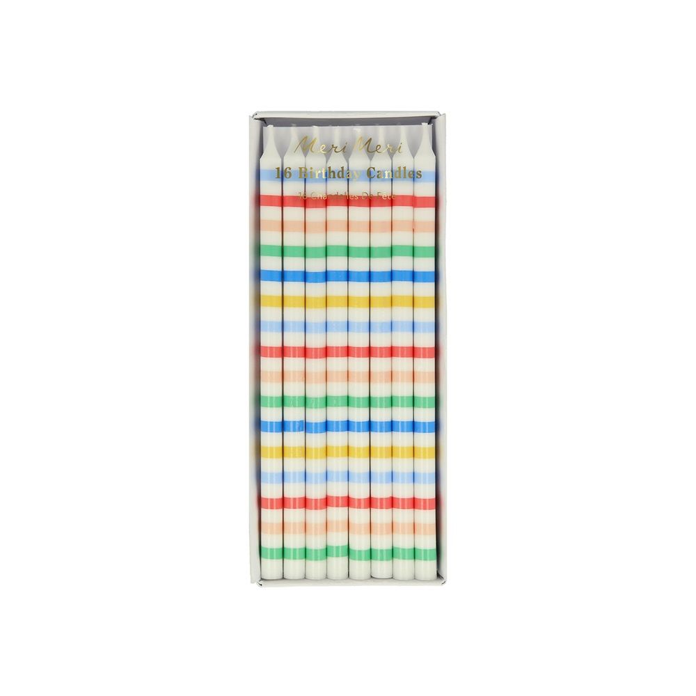 Meri Meri - Multi Stripe Candles - Pack of 16