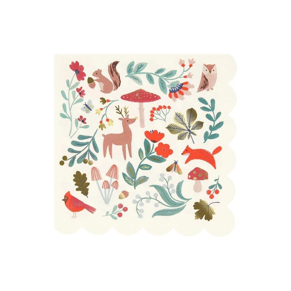 Meri Meri - Winter Woodland Napkins - Large - Pack Of 16