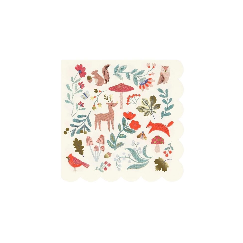 Meri Meri - Winter Woodland Napkins - Small - Pack Of 16