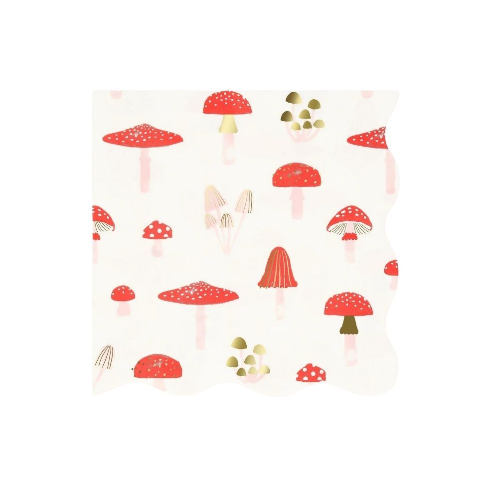 Meri Meri - Merry Mushrooms Napkins - Large - Pack Of 16