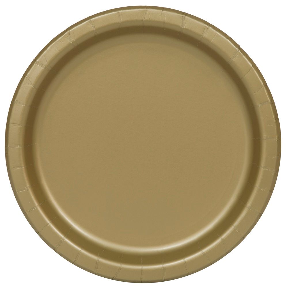 Unique - Party Paper Plates - Gold - 23 cm - Pack of 16