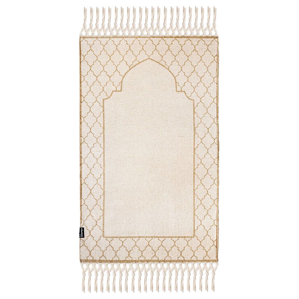 Khamsa - Comfort Adult Muslim Prayer Mat With Padding - Tan - 65x110cm