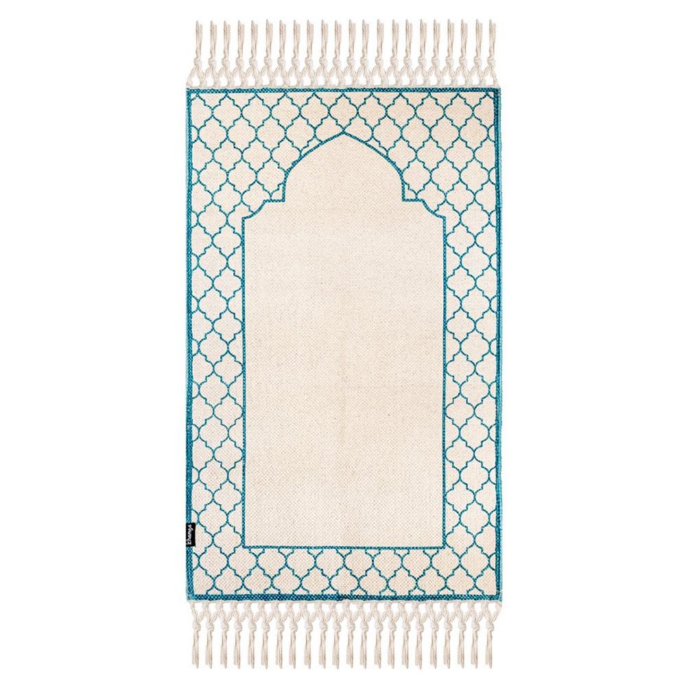 Khamsa - Arabic Style Azraq Prayer Mat For Children 100% Cotton - Grey