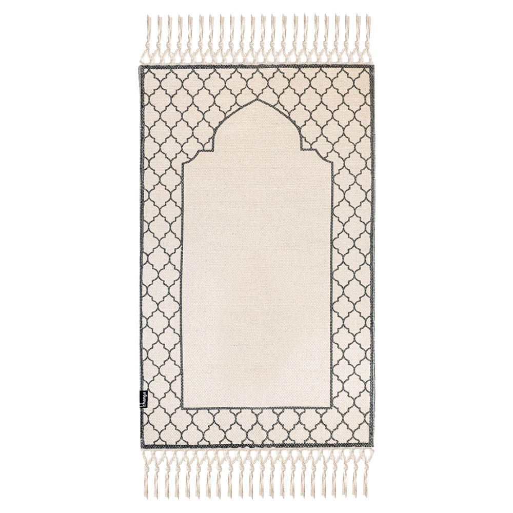 Khamsa - Arabic Style Ramadi Prayer Mat For Children 100% Cotton - Grey