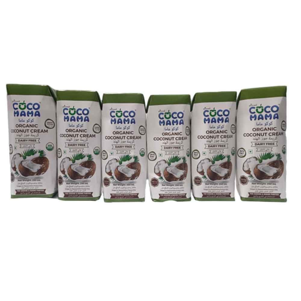 Coco Mama - Organic Coconut Cream - 250 ml - Pack of 6