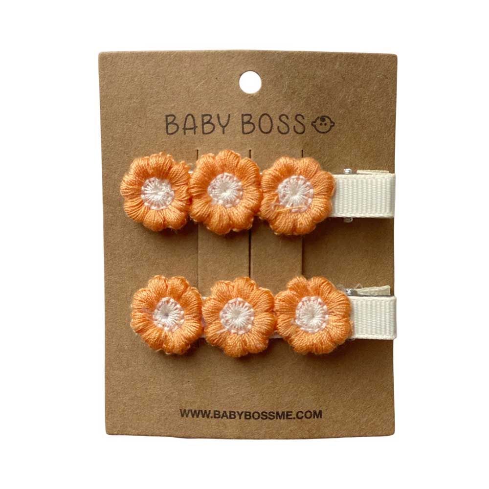 Baby Boss - Kids Hair Clip Flower - Orange