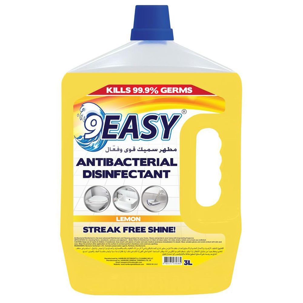 9Easy - Antibacterial Disinfectant - Lemon - 3 L