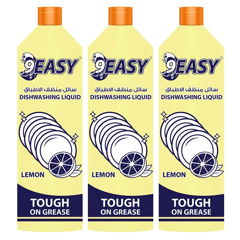 9Easy - Dishwashing Liquid - Lemon - 1 L - Pack of 3