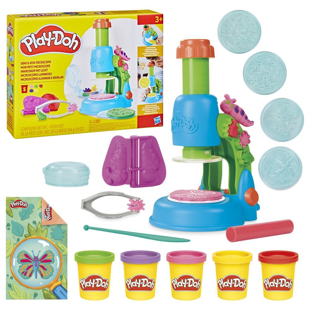 Play-Doh - Light and Look Microscope Playset - 15 Pcs