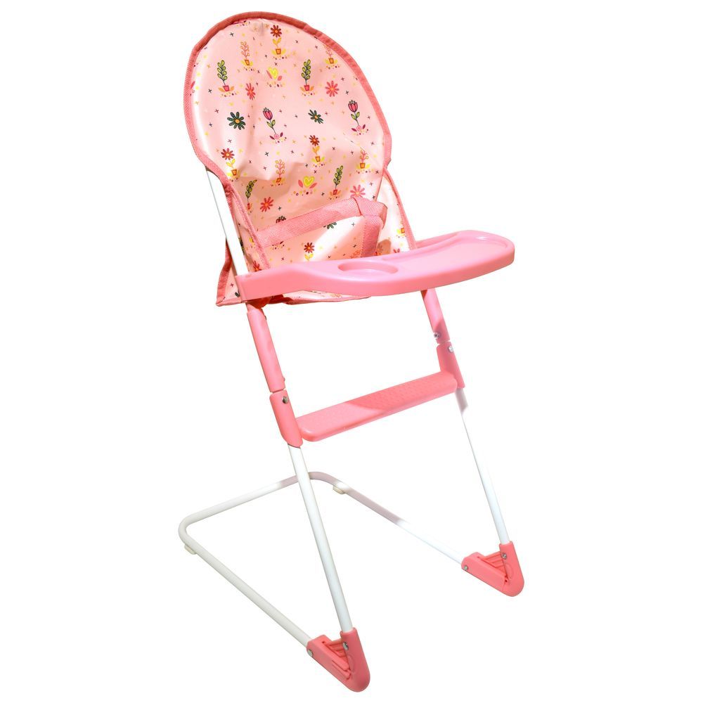 Dollsworld - Baby Dolls High Chair - Pink/White