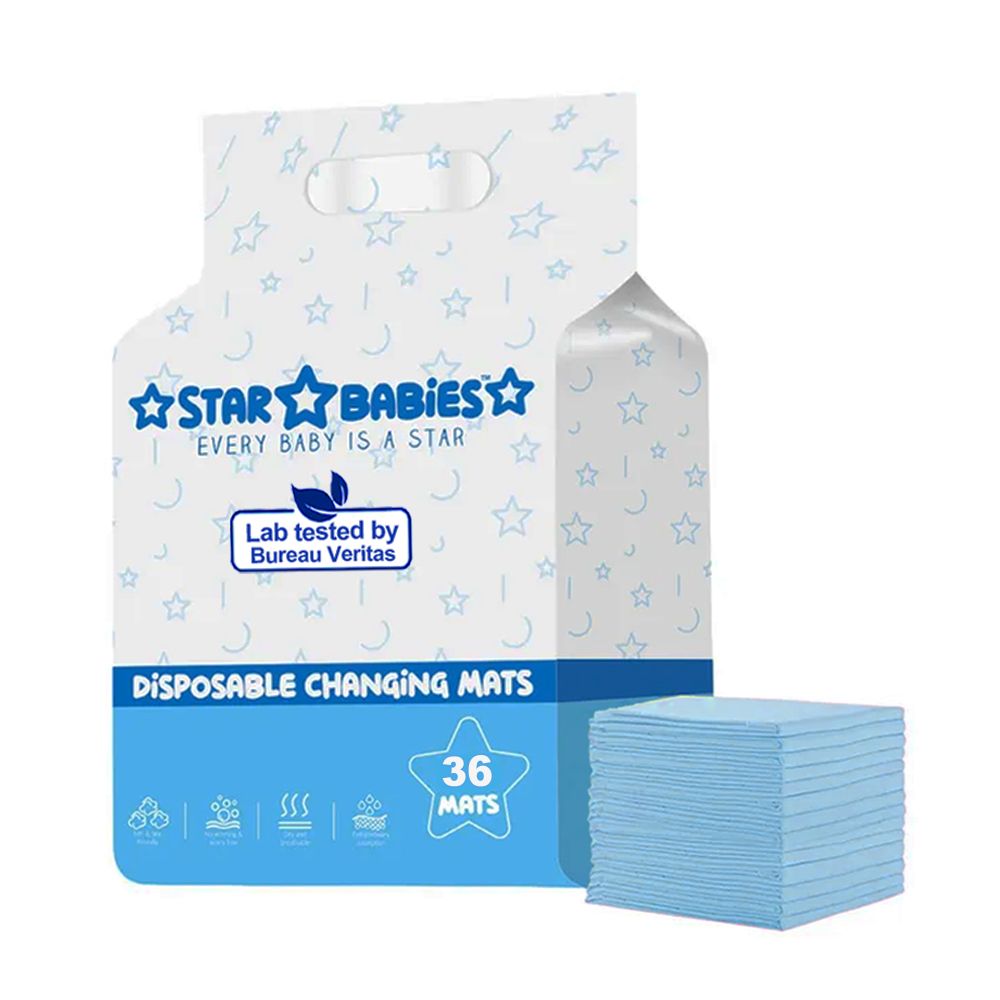 Star Babies - Scented Disposable Changing Mat Pack of 36 Blue