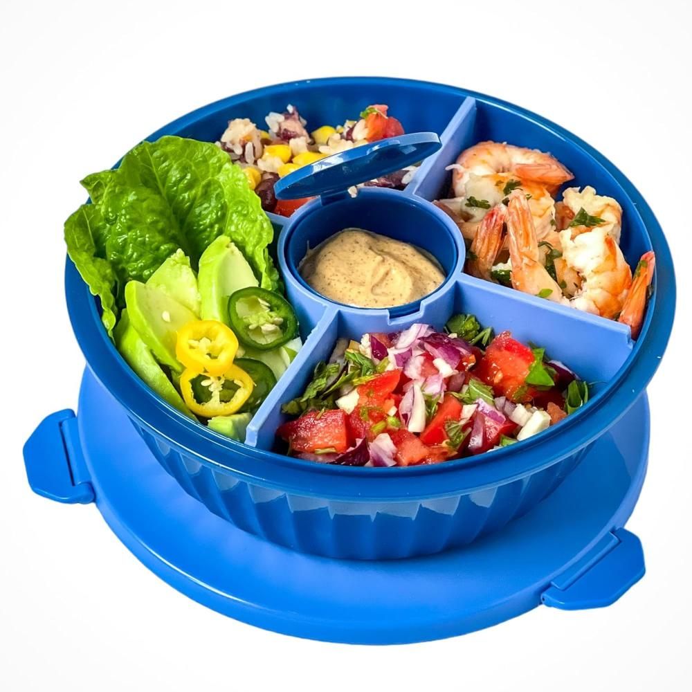 Yumbox - 4 Part Divider Poke Bowls - Hawaii Blue