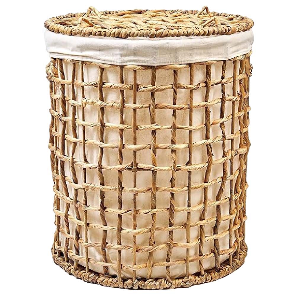 Homesmiths - Water Hyacinth Laundry Hamper - Natural - L - 42 X 50cm