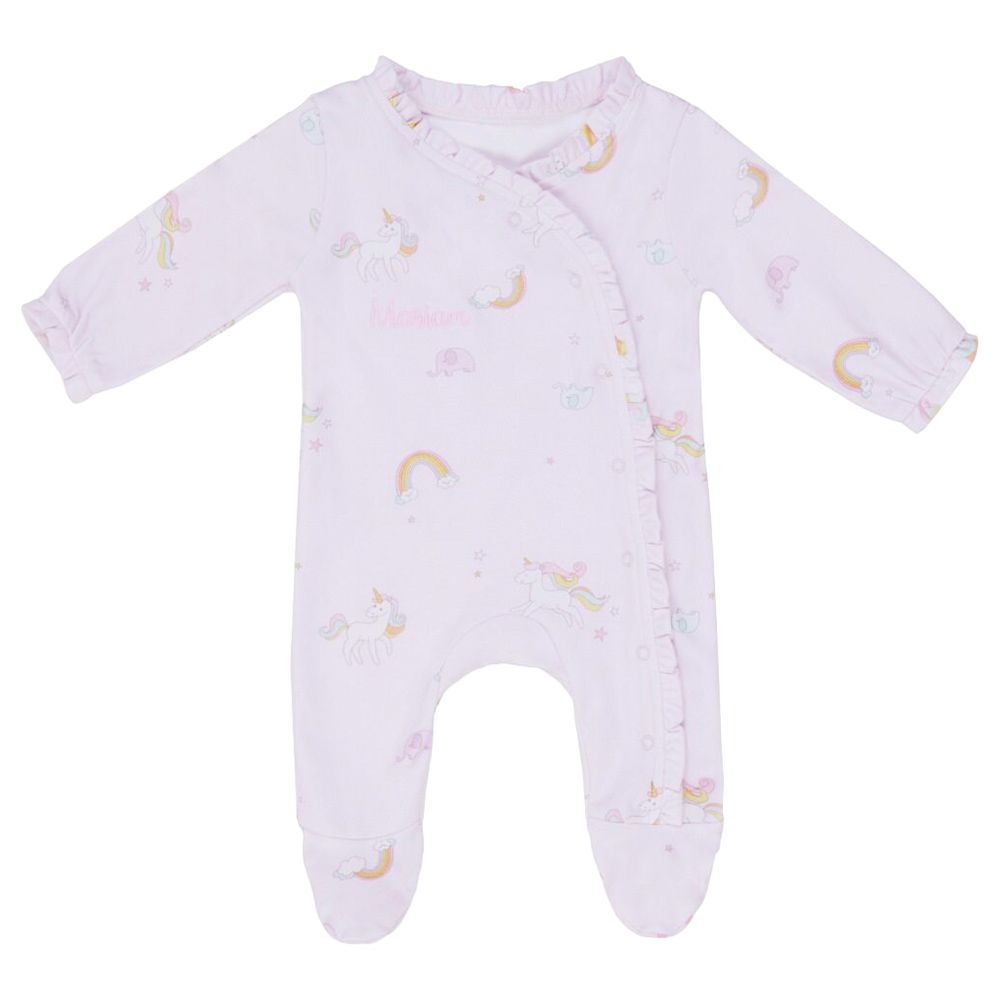 Little IA - Unicorn Ruffled Sleepsuit - Pink