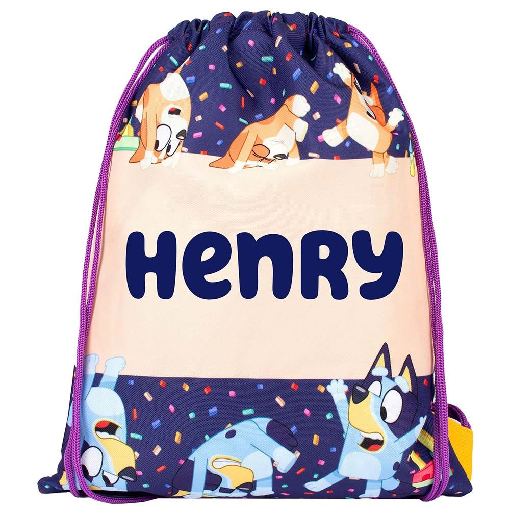 Fringoo - Personalized Drawstring Bag - Bluey - 16-inch