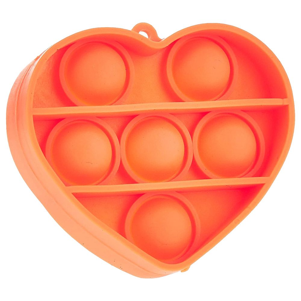 Fidget Pop - Heart Shaped Fidget Popper Keychain - Orange