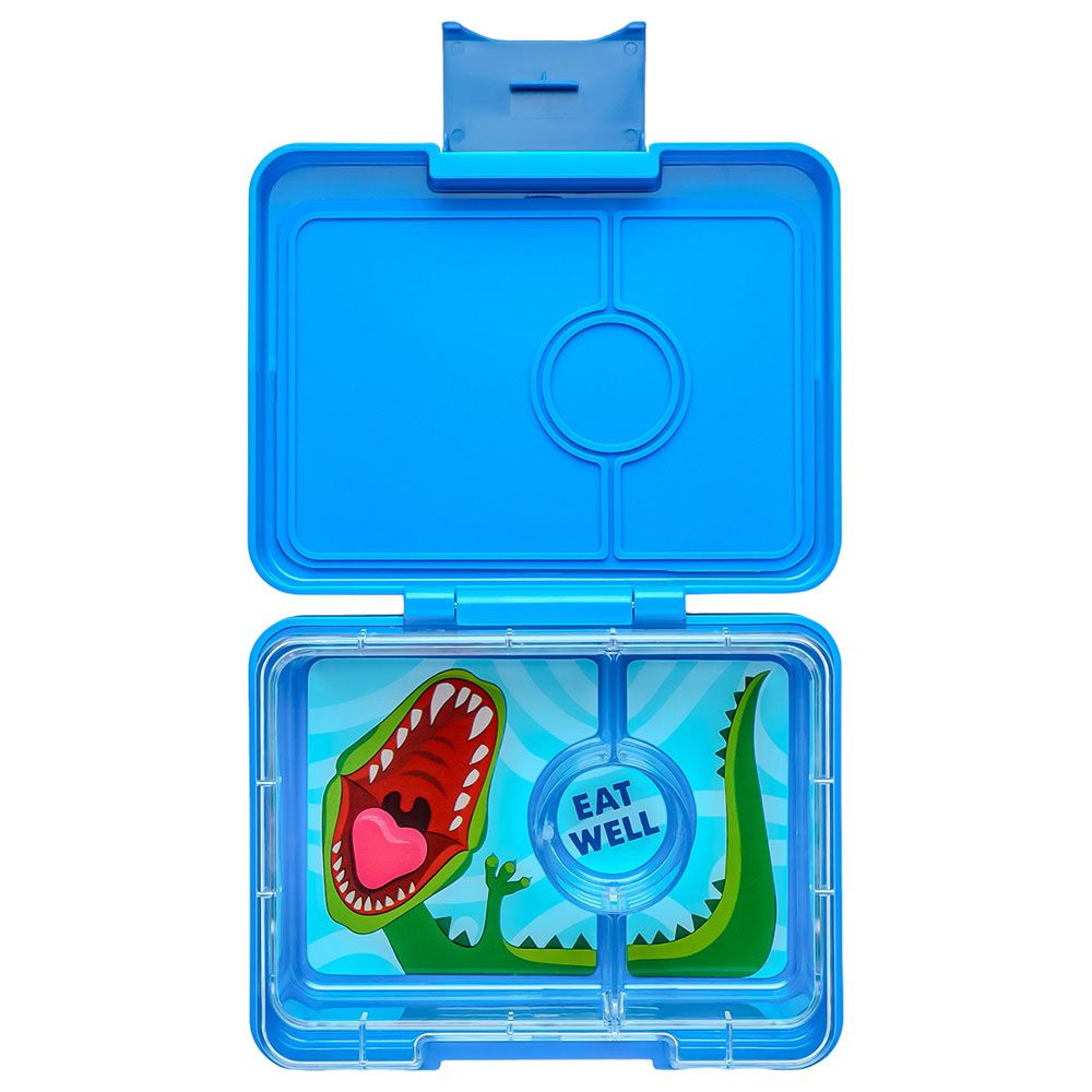 Yumbox - Dinosaur 3 Compartments Snack Box - Surf Blue