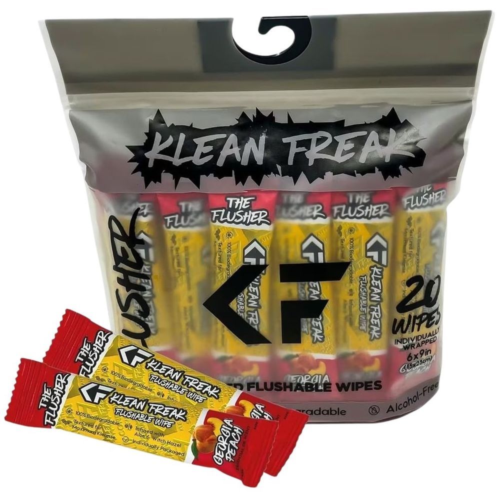 Klean Freak - The Flusher Wipes - Georgia Peach - 20 Pcs